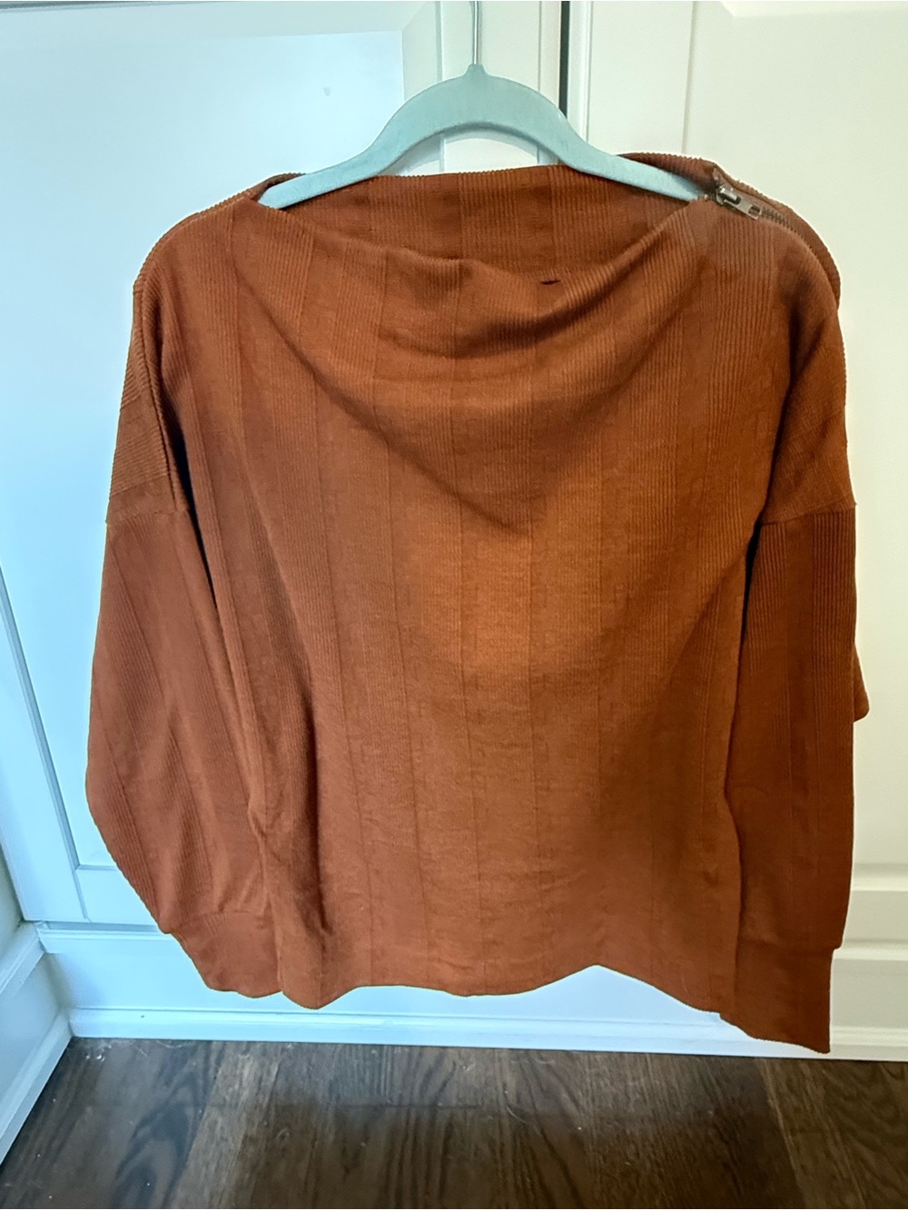 Hayden Rust Ribbed Cowl Neck Sweater